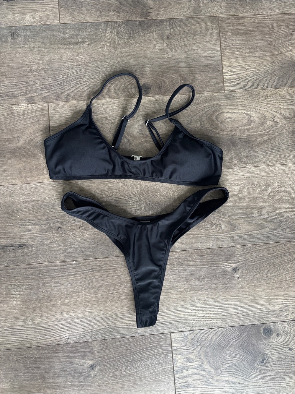 Classic Black Women’s Bikini Set - Minimalist Swim Top & Bottom